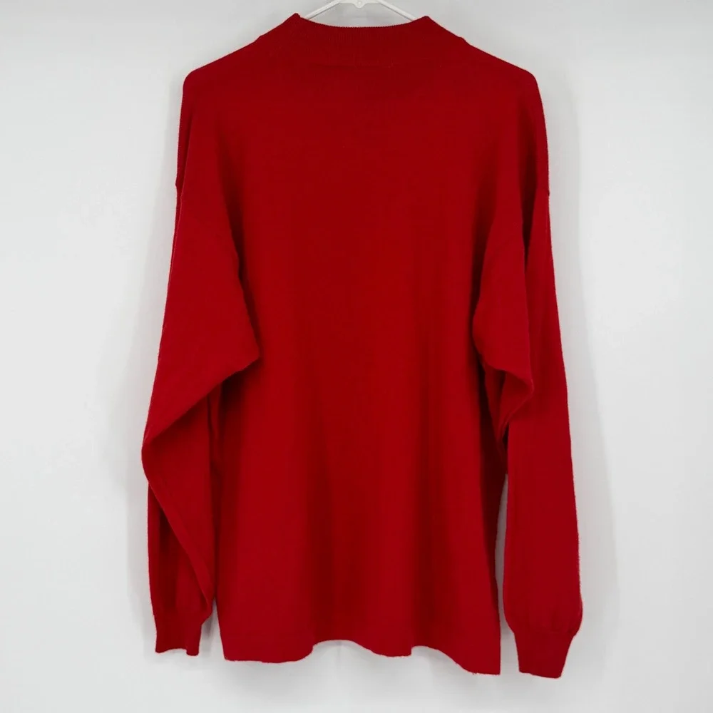 Zeidler & Zeidler Mens Red Wool Blend Mock Neck Sweater Made in Italy Size L